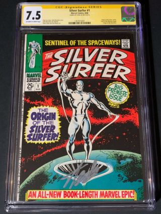 Silver Surfer 1 Cgc 7.  5 Ss Signed By Stan Lee Vol 1