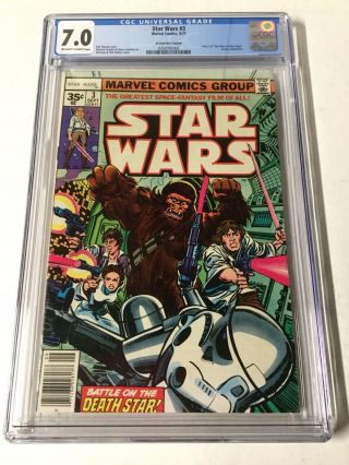 Star Wars 3 Cgc 7.  0 White Pages 35c 35 Cent Cents Variant Very Hard To Find