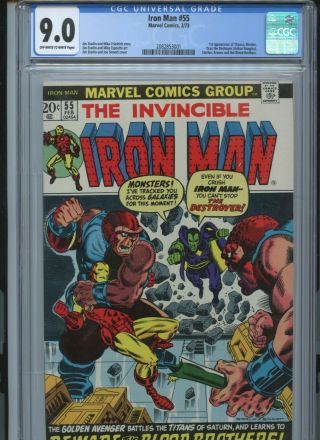 Iron Man 55 (feb 1973,  Marvel) - - Cgc 9.  0 1st App Of Thanos