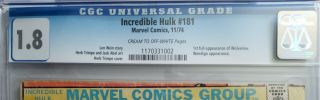 INCREDIBLE HULK 181 Marvel Comics 1974 CGC 1.  8 Complete Blue Label 2
