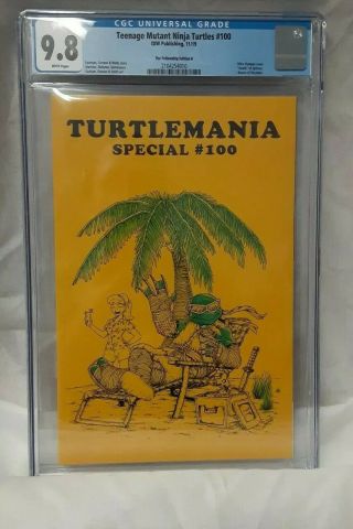 Teenage Mutant Ninja Turtles 100 Turtlemania Gold Homage Idw Cgc 9.  8