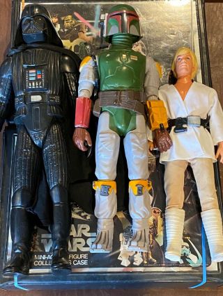 Vintage Star Wars 12 Inch Luke Skywalker,  Darth Vader,  Boba Fett