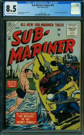 Sub - Mariner Comics 40 Cgc 8.  5 Oww Sub - Mariner Defies The Commies 1214221011