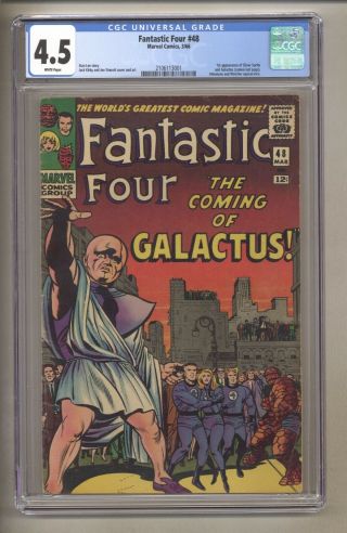 Fantastic Four 48 (cgc 4.  5) White P; 1st App.  Silver Surfer And Galactus (j 411)