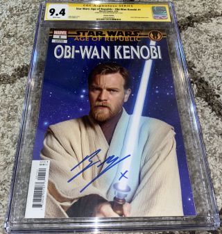 Star Wars Age Of Republic Obi - Wan Kenobi Variant Ss Cgc 9.  4 Signed Ewan Mcgregor