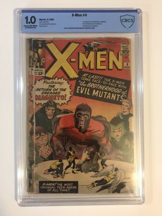 X - Men 4 Cbcs 1.  0 Low Grade 1st Scarlet Witch,  Quicksilver 2nd Magneto Lee Kirby