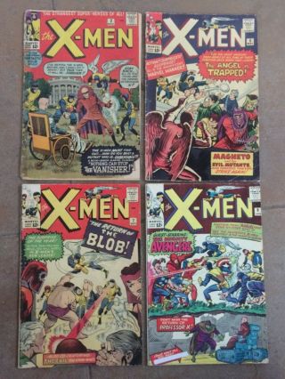 Rare Silver Age X - Men 2,  5,  7,  9 Keys Vanisher Angel Blob Avengers Complete