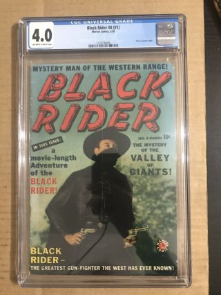 Black Rider 8 Cgc 4.  0 Stan Lee Photo Cover 1950 Rare Off - White To White Pages