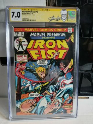 Marvel Premiere 15 Cgc 7.  0 Stan Lee Sig Series.  1st App Iron Fist