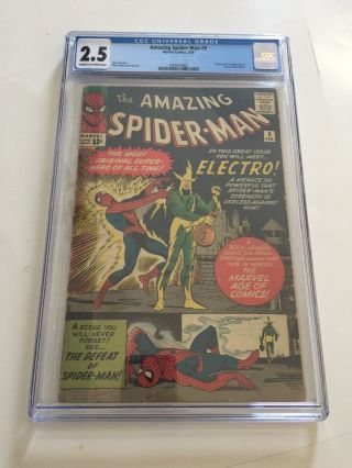 Spider - Man 9 Cgc 2.  5 1964 Origin And 1st Appearance Of Electro