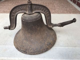 Antique Cast Iron Farm Bell Dinner Bell 1 C.  S.  Bell & Co.  Hillsboro Oh 1886