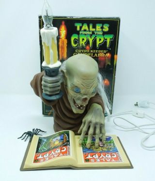Vintage 1996 Tales From The Crypt Keeper Light Up Candelabra Box Halloween Decor