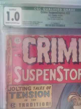 Crime Suspenstories 22 - Cgc 1.  0 Ec 1954 - Classic Decapitation Cover