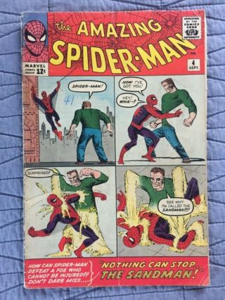 Rare 1963 Silver Age Spider - Man 4 Key 1st Sandman Complete