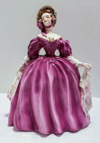 Vintage Florence Ceramics Figurine Madeline Purple Dress