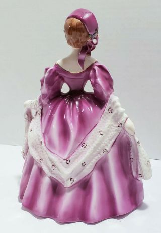 Vintage Florence Ceramics Figurine MADELINE Purple Dress 3