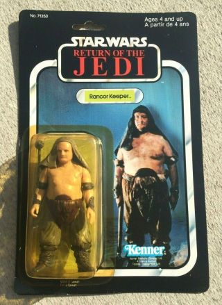 1983 Star Wars Return Of The Jedi Rancor Keeper Figure Kenner Canada 77 Back Nos