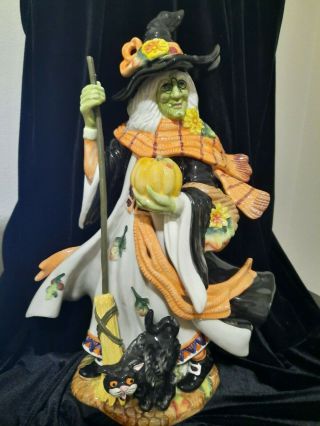 Fitz And Floyd Large Halloween Harvest Witch Figurine,  Euc