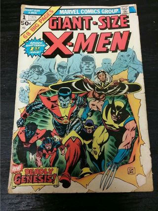 1975 Marvel Comics Giant - Size X - Men 1 Key Issue 1st App X - Men Torn Cover