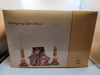 Thanksgiving Lighted House Candles Dept 56 Harvest Decor Collectible Village