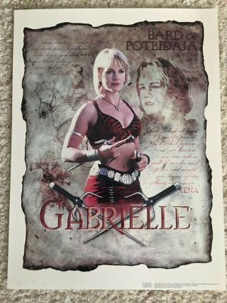 Xena Warrior Princess - 18x24 Signed Lithograph Poster Of Gabrielle - Le 71/500