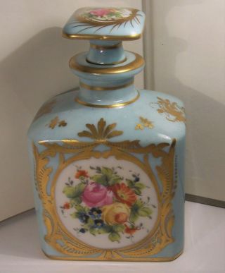 Fine Limoges Sevres Le Tallec Porcelain Vanity Perfume Bottle Jar Hp Flowers Xc