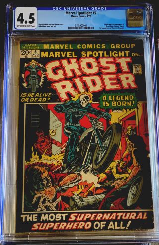 Marvel Spotlight 5 Comic Book Cgc 4.  5 Origin & 1st Appearance Ghost Rider