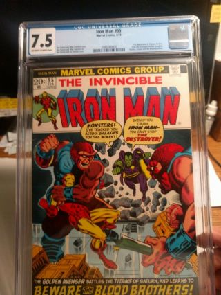 Iron Man 55 Cgc 7.  5 - First Thanos