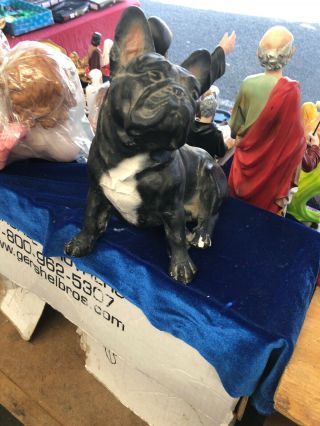 Antique Cast Iron Standing Pug Puppy Dog Home Statue Sculpture Figurine Ornament