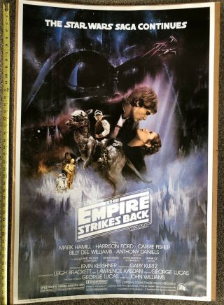 1995 Re - Release Star Wars Empire Strikes Back One Sheet Movie Poster 40 X 26