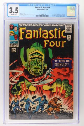 Fantastic Four 49 - Marvel 1966 Cgc 3.  5 1st App Galactus.  2nd App Silver Surfer
