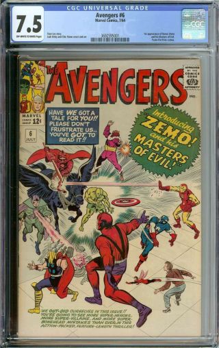 Avengers 6 Cgc 7.  5 Ow/wh Pages