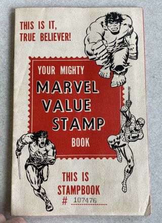 Vintage 1974 Marvel Value Stamp Book Partially Filled See Pictures Of Each Page