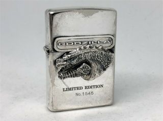 Rare Zippo 1998 Limited Edition Godzilla Trick Lighter (opens Mouth) No.  1545