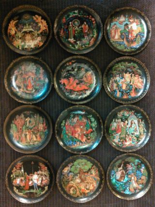 Tianex Bradex Russian Legends Fairy Tale Plate Set Of 10 Ready To Hang 1989 - 1990