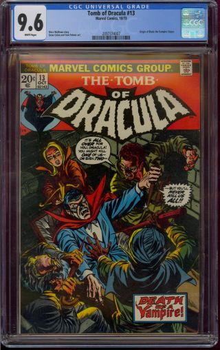 Tomb Of Dracula 13 Cgc 9.  6 White Pages Origin Of Blade 1973 Comic Kings
