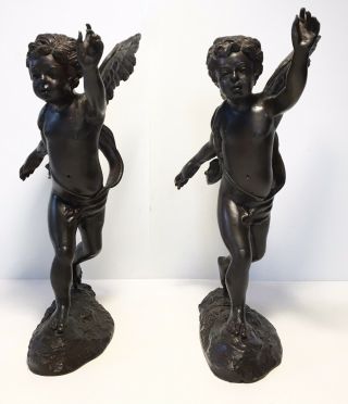 1 Maitland Smith Bronze Casting Cherub Boy Sculptures,  11.  5 " Tall