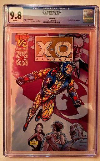 X - O Manowar 1/2 Valiant Wizard Gold Edition Variant Cover Cgc 9.  8 Only 22 Exist