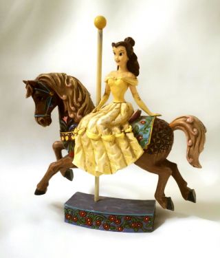 Jim Shore Disney Princess Of Knowledge Belle Beauty & The Beast Carousel Horse