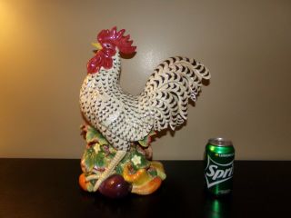 Gorgeous Fitz & Floyd Gardening Gourmet Rooster Figurine Centerpiece Xl 16 "