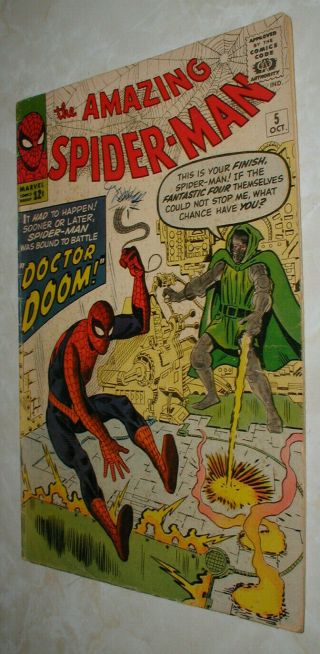 Spider - Man 5 (1963) 1st Doctor Doom Cover & Ad for X - Men 1 2