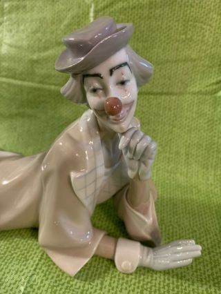 Lladro Clown With Ball Payaso Acostado Porcelain Figurine Retired 4618 15” Long