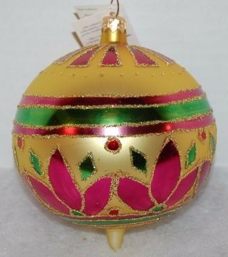 Christopher Radko Festiva Christmas Ornament 96 - 212 - 0 Large Teardrop Ball