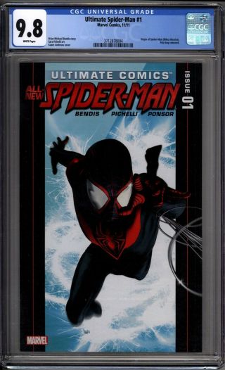 Ultimate Comics Spider - Man 1 Cgc Graded 9.  8 Nm/mint Marvel Comics 2011