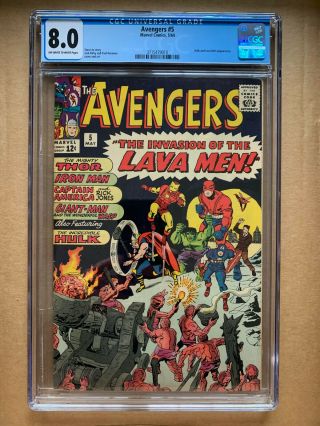 Avengers 5 Cgc 8.  0 Marvel 5/64 Hulk And Lava Men Appearance