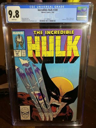 The Incredible Hulk 340 Cgc 9.  8 White Pages Marvel Todd Mcfarlane