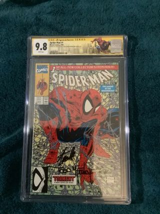 1990 Spider - Man 1 Green Edition Cgc 9.  8 Ss Stan Lee & Todd Mcfarlane Signed