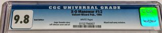 X - O MANOWAR 1/2 GOLD VARIANT CGC 9.  8 WIZARD EDITION ULTRA RARE VALIANT 1 OF 23 2