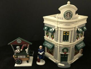 Dept.  56 Snow Village Starbucks Coffee & Coffee Cart Boxes