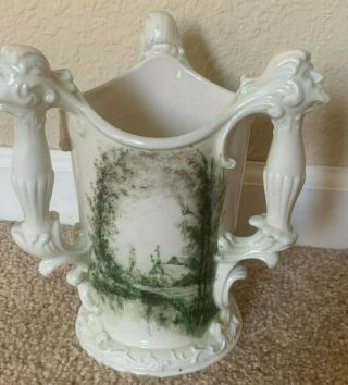 CAC Ceramic Art Company Lenox Belleek Hand Painted 3 Handled Loving Cup Vase Dog 3